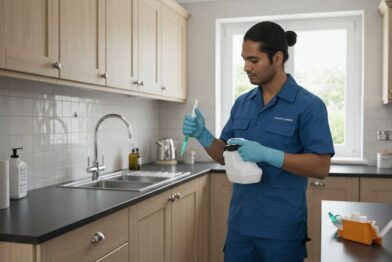 Aplicação de Gel Inseticida Contra Formigas com Iscas Discretas