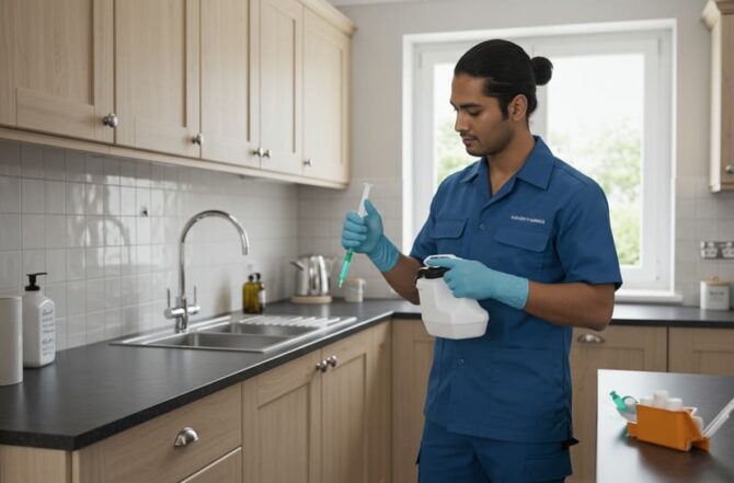 Aplicação de Gel Inseticida Contra Formigas com Iscas Discretas