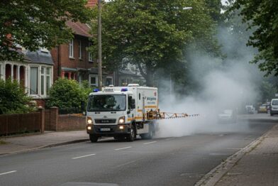 Pulverização com Fumacê para Controle de Mosquitos em Áreas Externas
